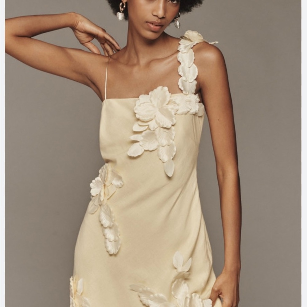 Butter Yellow Floral Dress